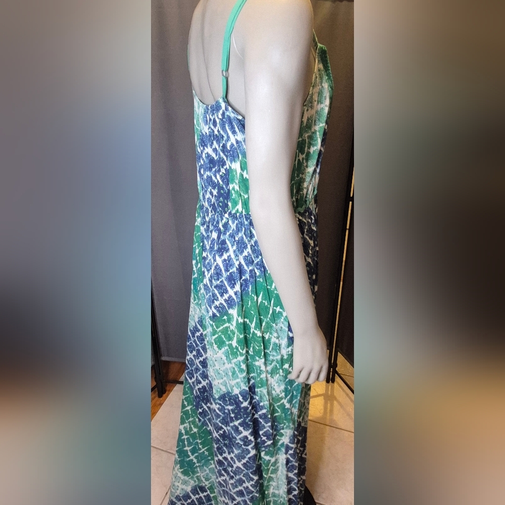 Nine West Blue and Green Patterned Maxi Dress - Picture 13 of 15